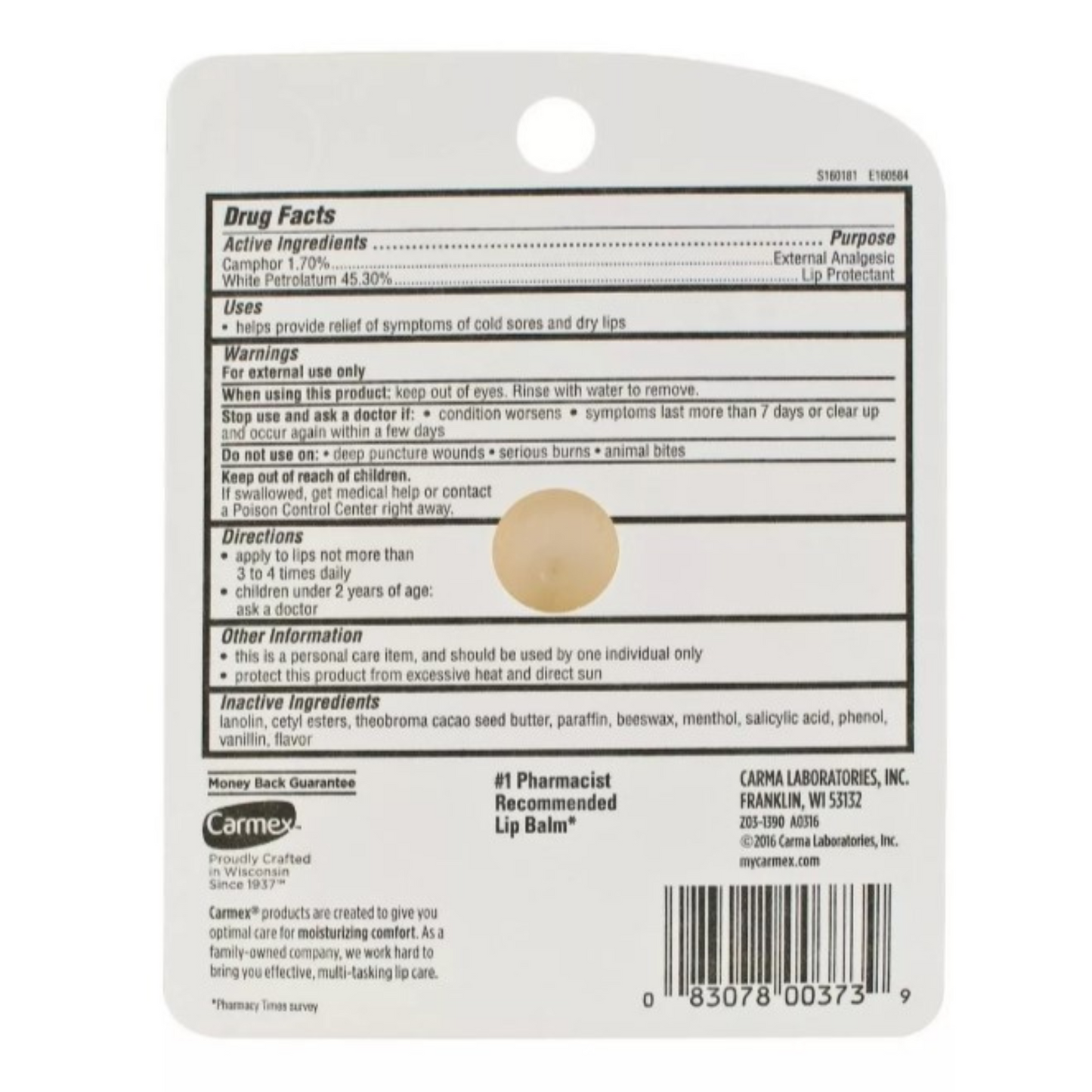 Carmex Lip Balm Jars, Lip Protectant - Pacote com 3