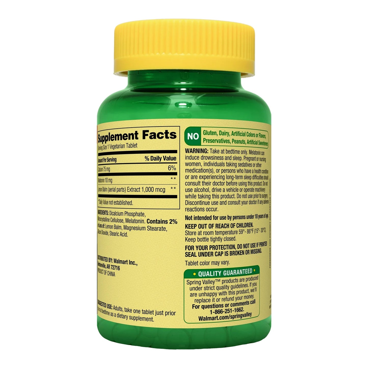 Melatonina 10mg com 240 Tabletes Vegetarianos - Spring Valley