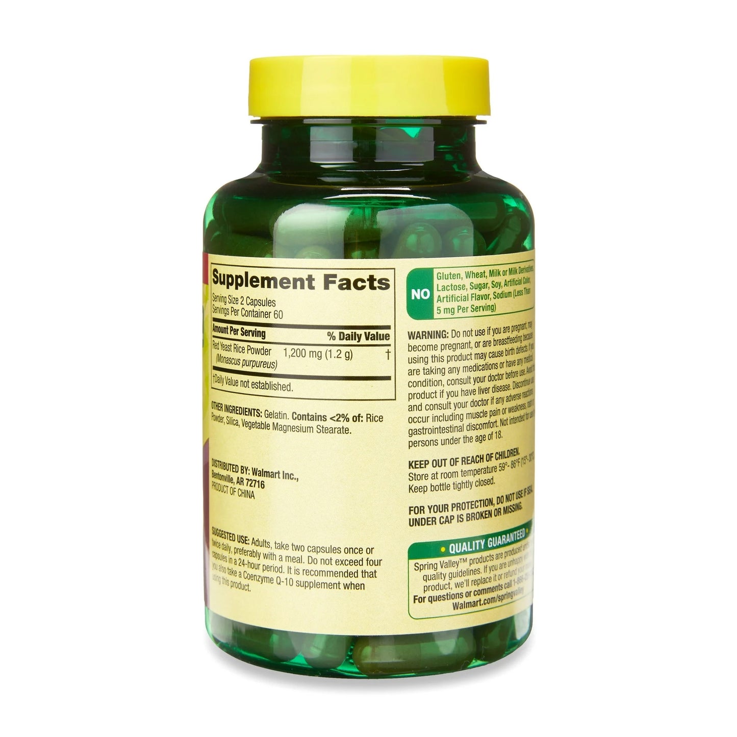 Arroz De Levedura Vermelha 600 Mg 120 Capsulas - Spring Valley