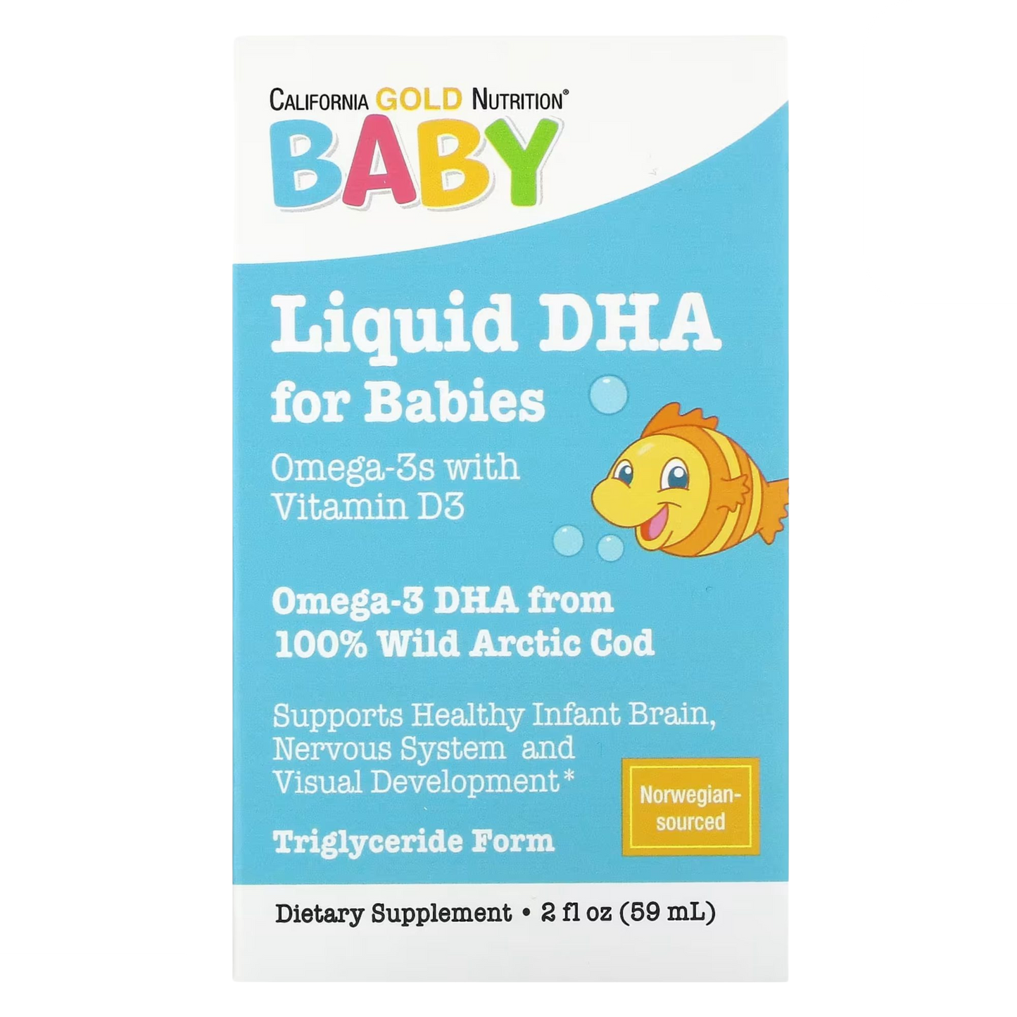 Baby's DHA, Ômega-3 com Vitamina D3 e EPA, 1.050 mg, 59 ml (2 fl oz) - California Gold Nutrition