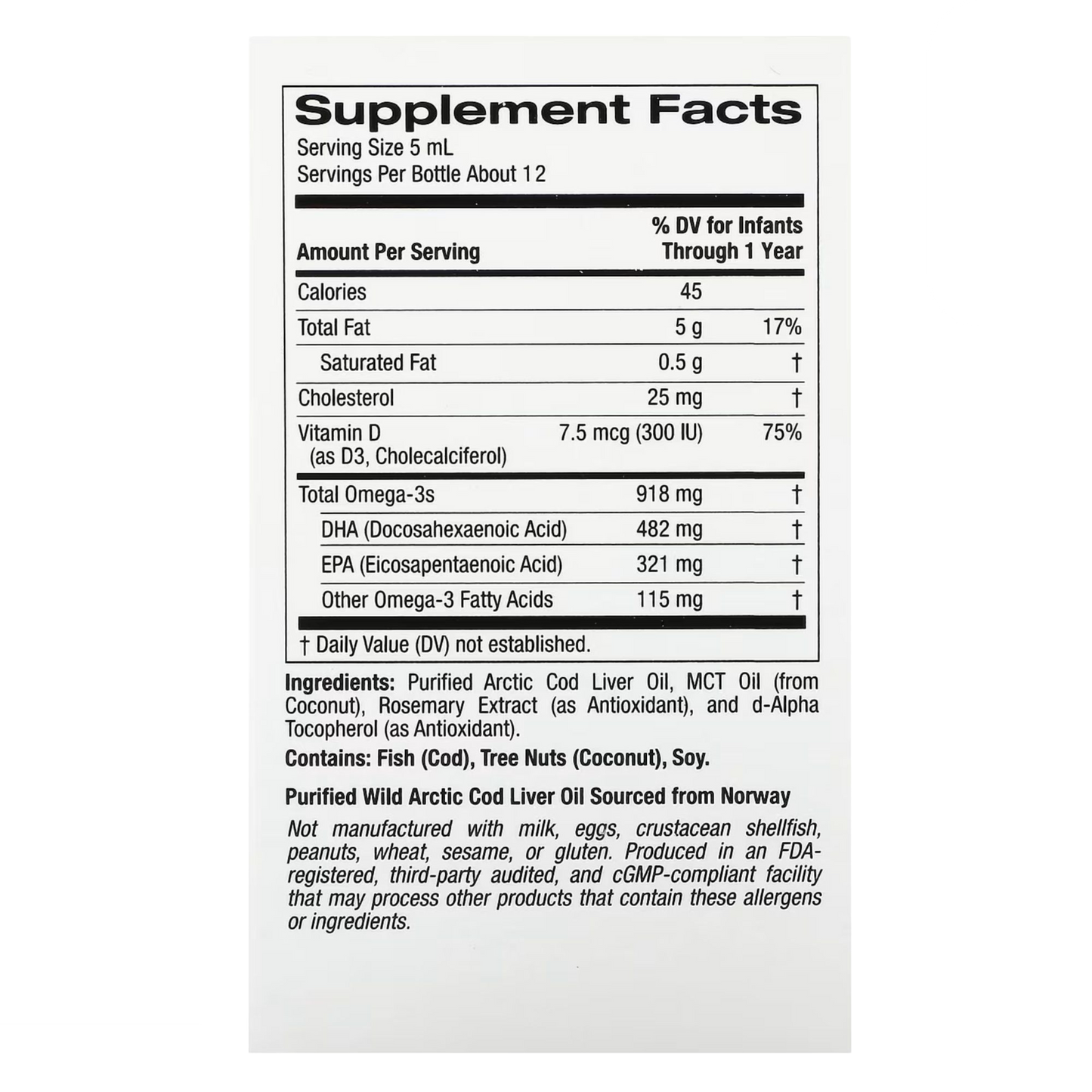 Baby's DHA, Ômega-3 com Vitamina D3 e EPA, 1.050 mg, 59 ml (2 fl oz) - California Gold Nutrition