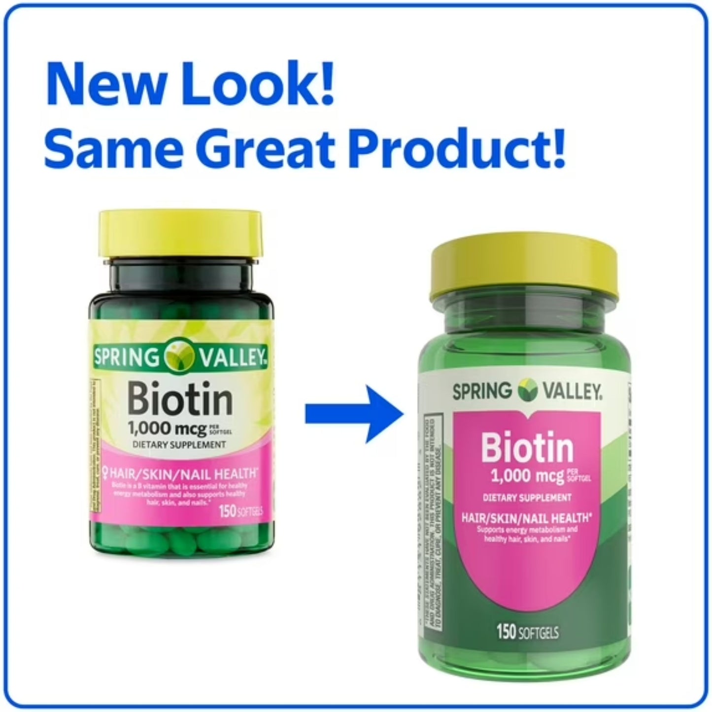 Biotina 1.000mcg 150 Softgel - Spring Valley