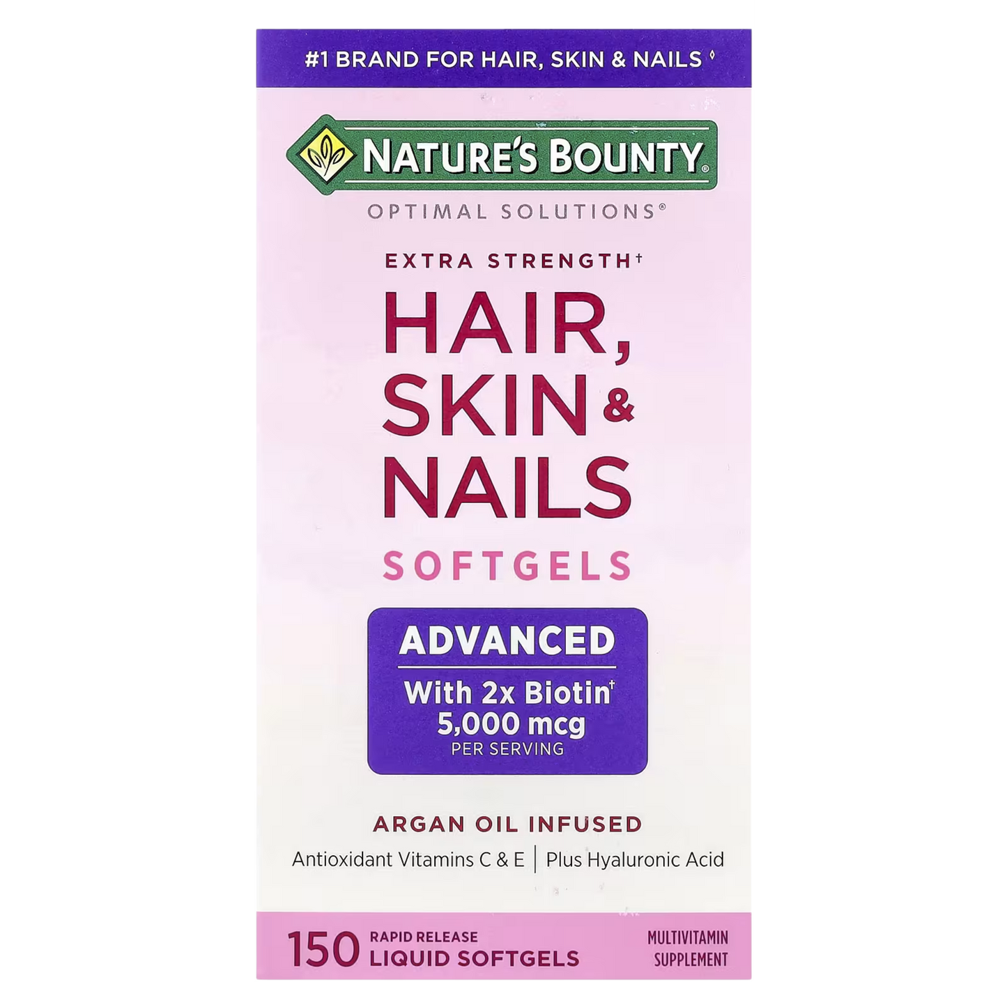 Hair Skin And Nails 150 Softgels Sem Sabor - Nature's Bounty