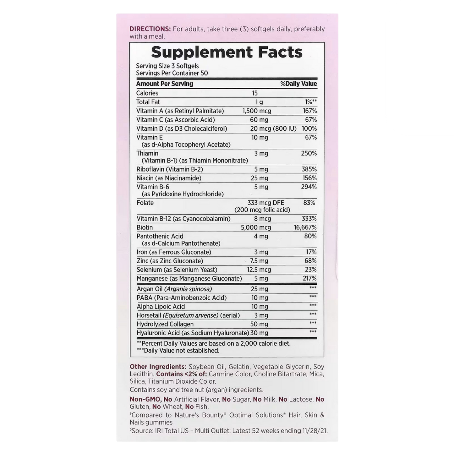 Hair Skin And Nails 150 Softgels Sem Sabor - Nature's Bounty
