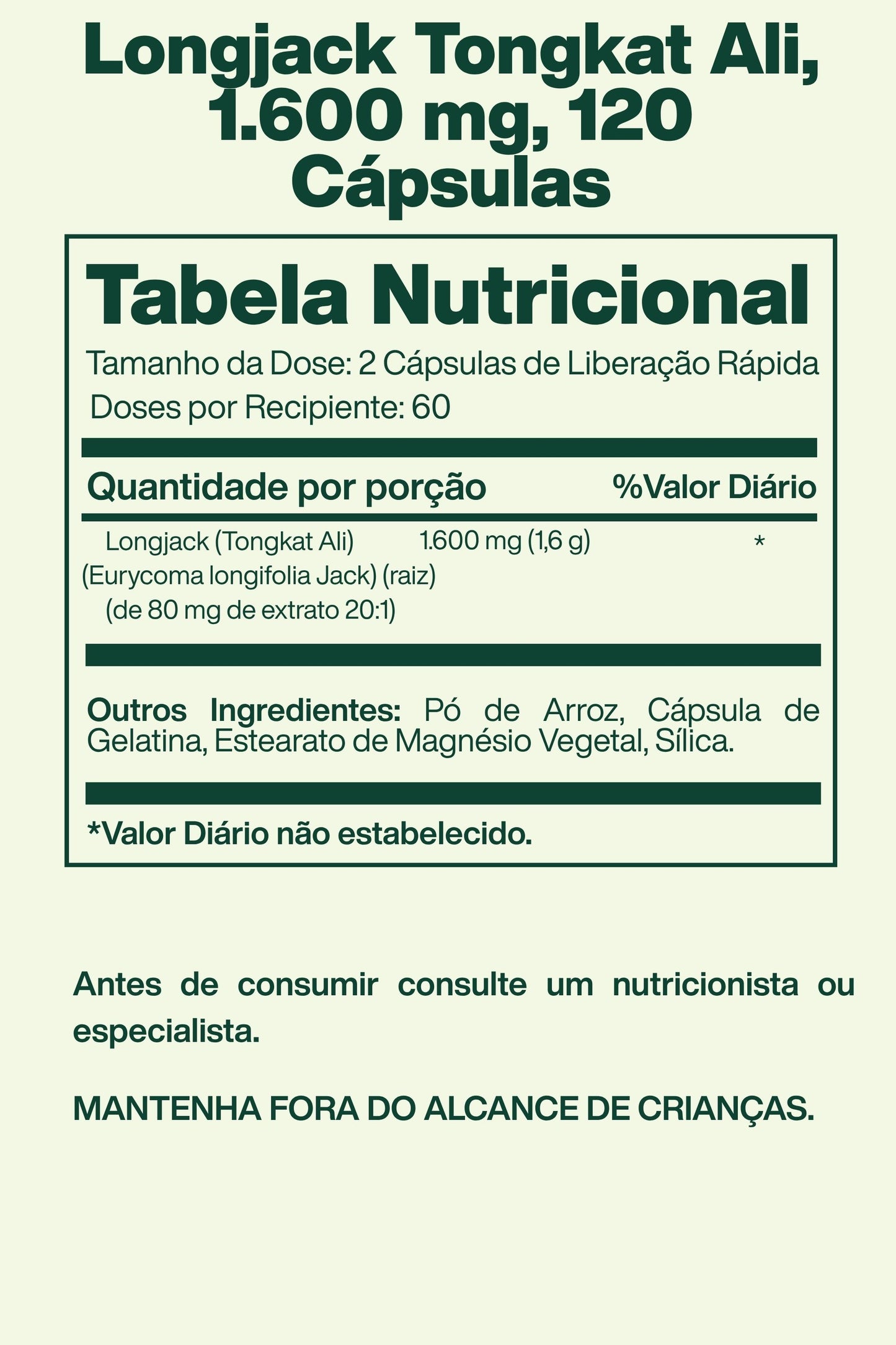 Longjack Tongkat Ali, 1.600 mg, 120 Cápsulas - Nature's Truth