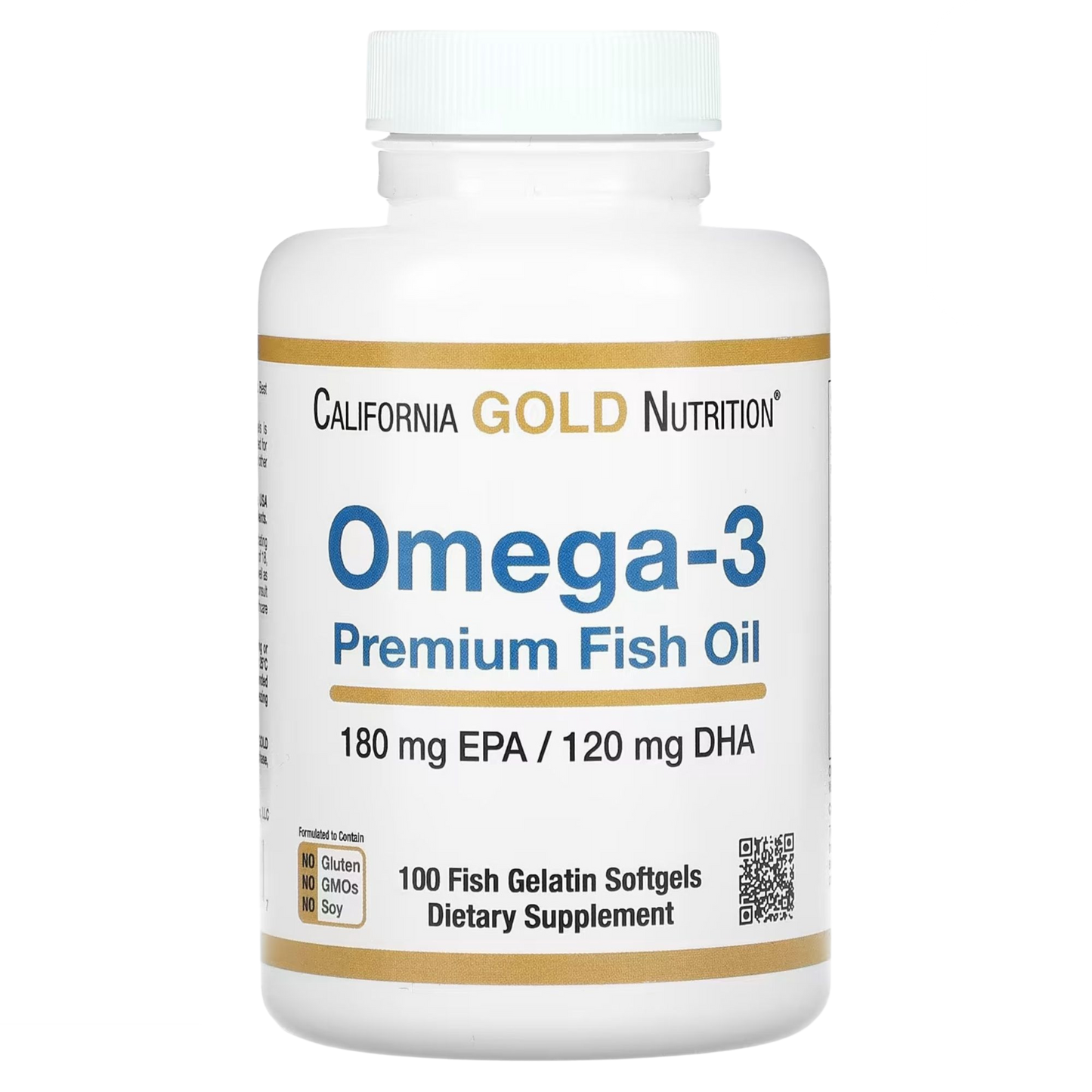 Omega 3 Premium 180 EPA / 120 DHA 100 Softgels - California Gold Nutrition