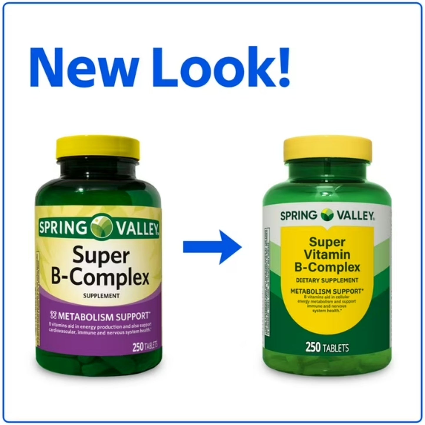Super Vitamina B Complex 250 Tabletes - Spring Valley