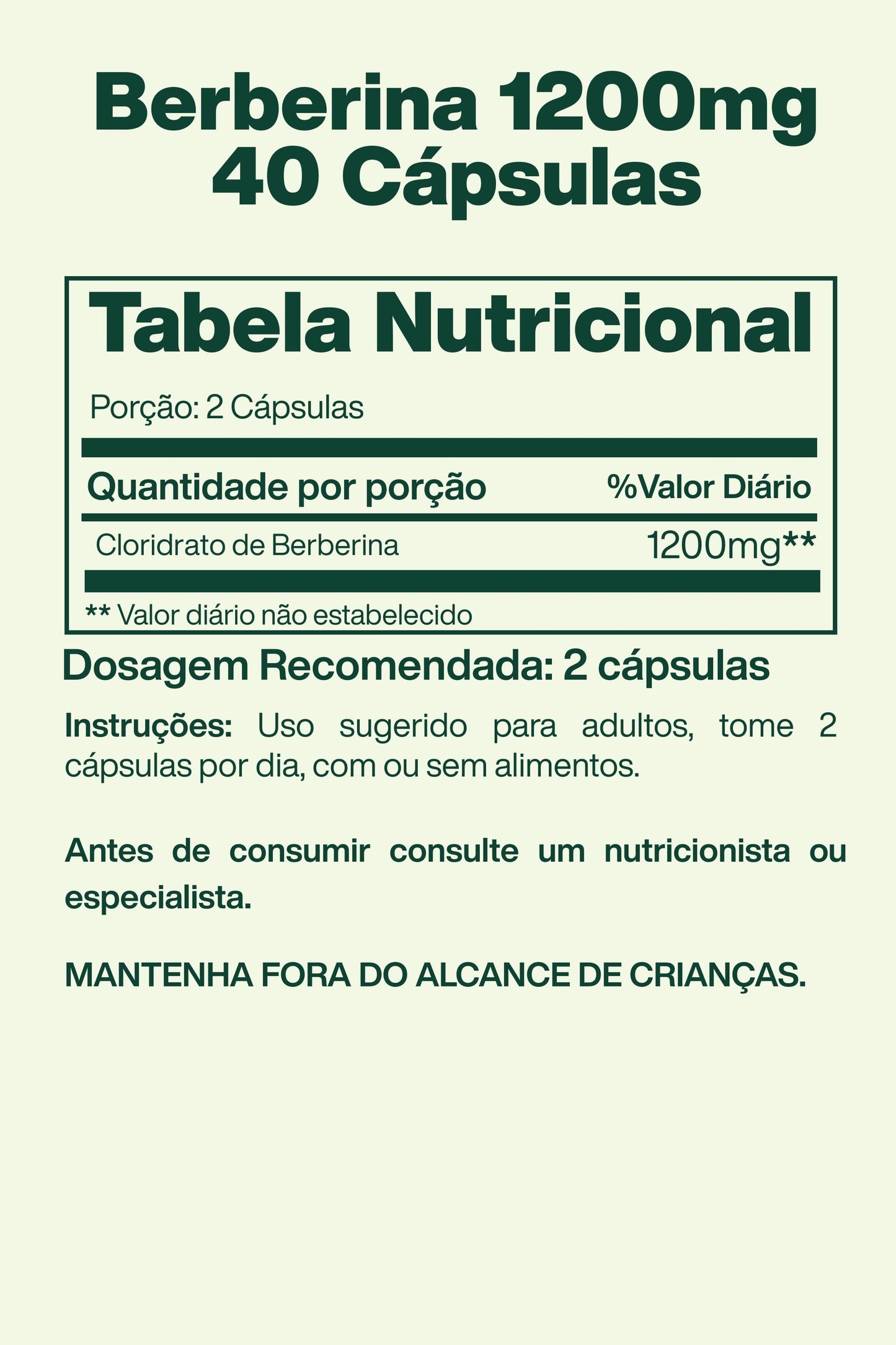 Berberina 1200mg 40 Cápsulas - Spring Valley