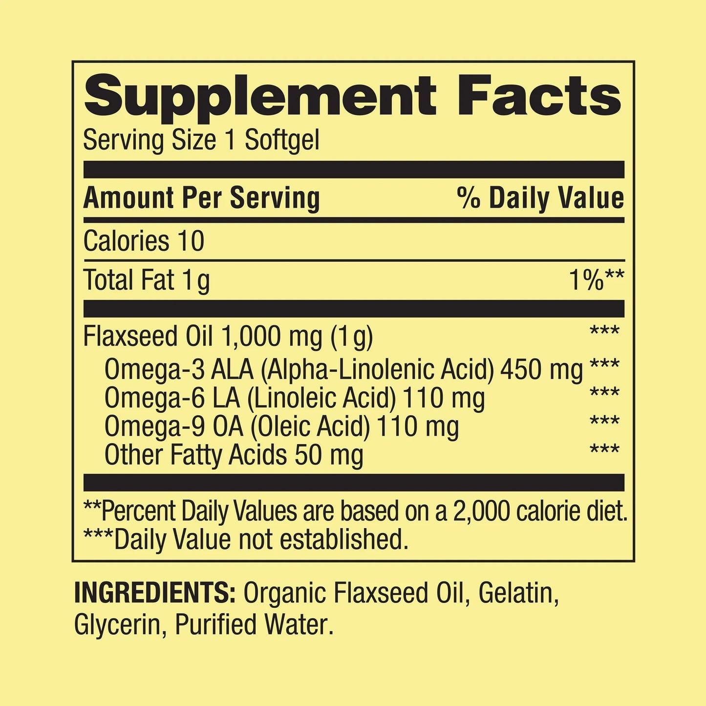 Óleo de Linhaça 1000mg Omega-3 450mg 100 Softgels - Spring Valley