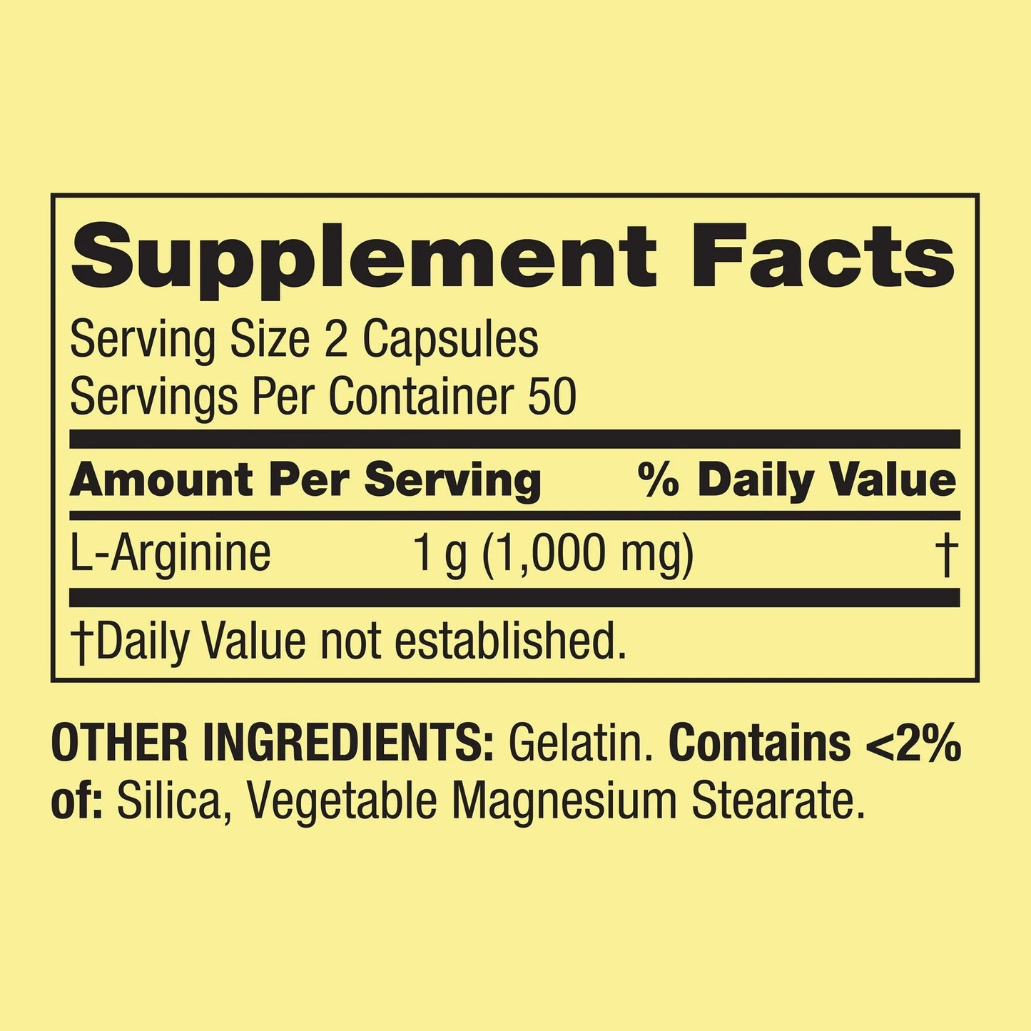 L-Arginina 500mg 100 Cápsulas - Spring Valley