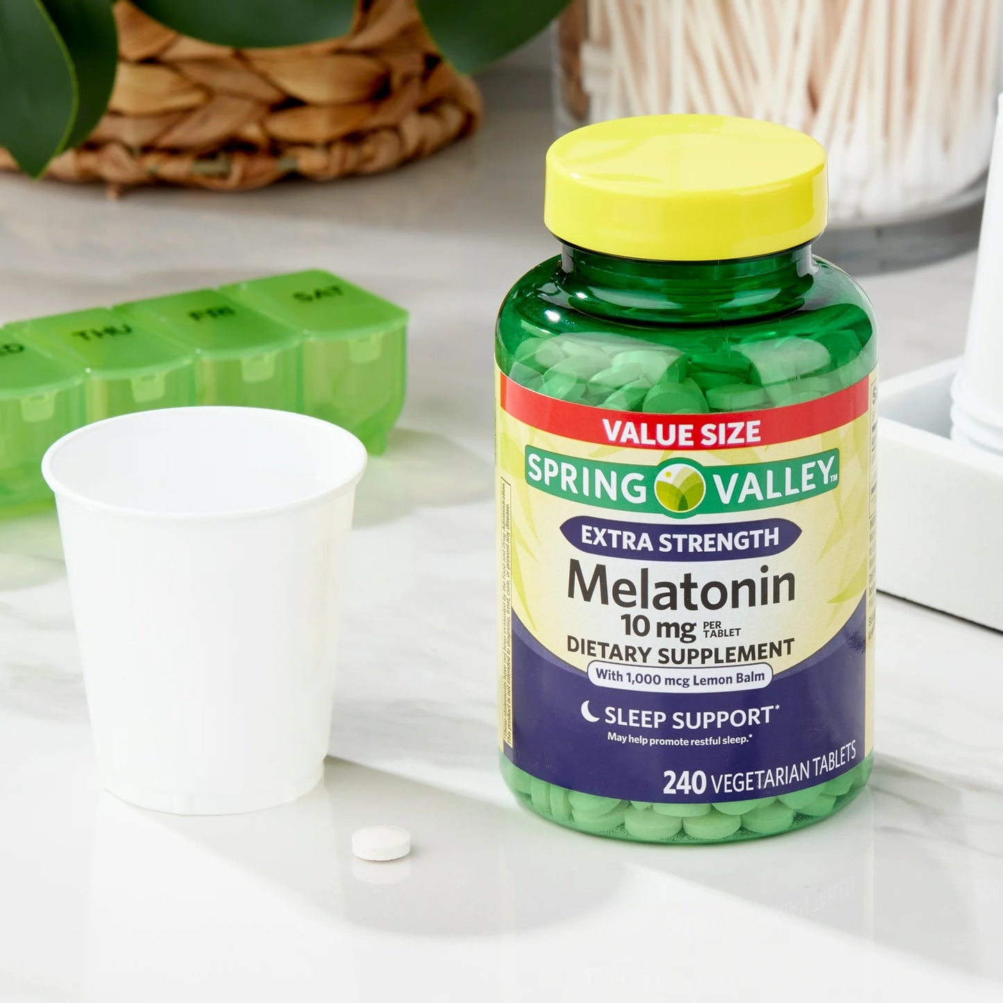 Melatonina 10mg com 240 Tabletes Vegetarianos - Spring Valley
