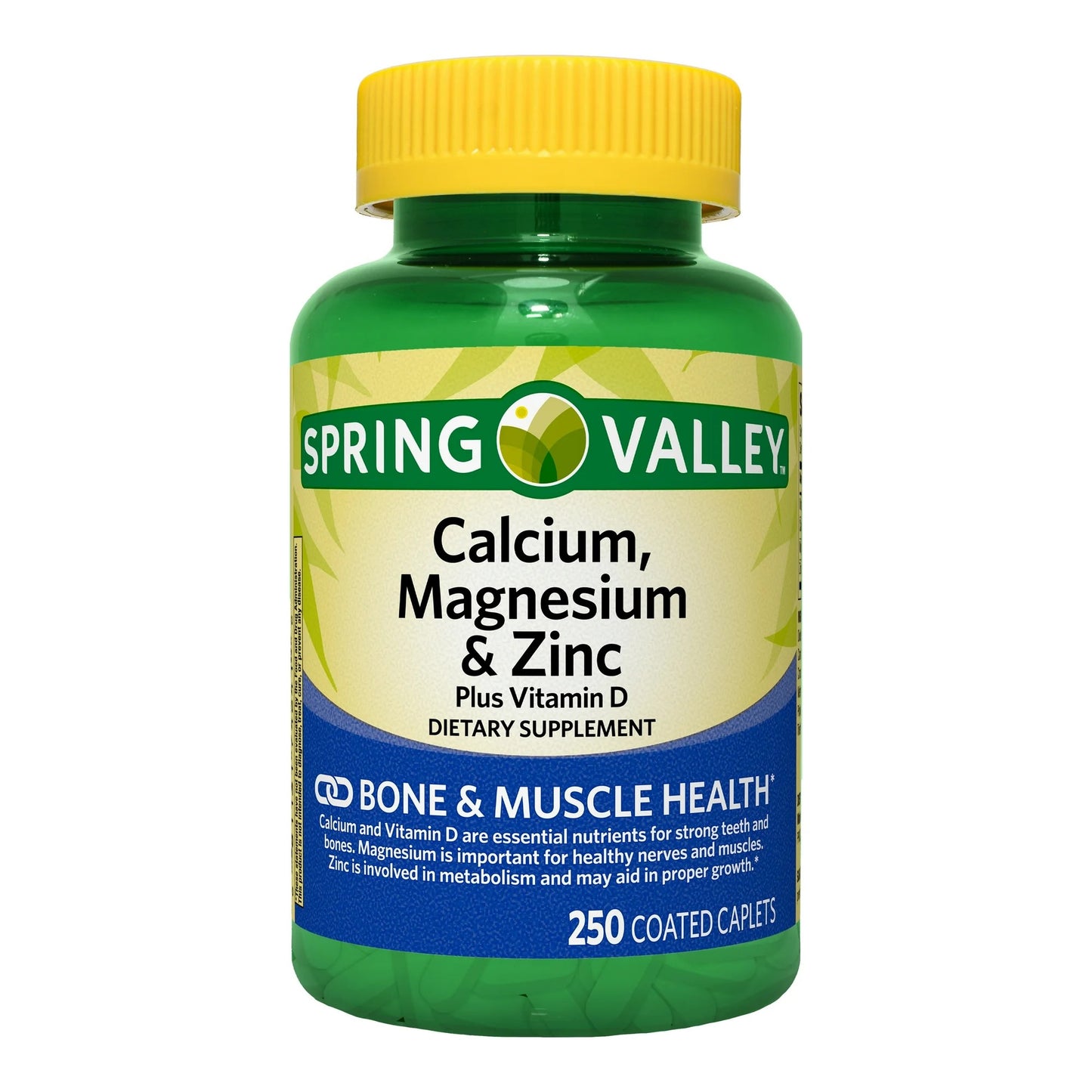 Calcio Magnésio Zinco e Vitamina D3 com 250 Capsulas Revestidas - Spring Valley