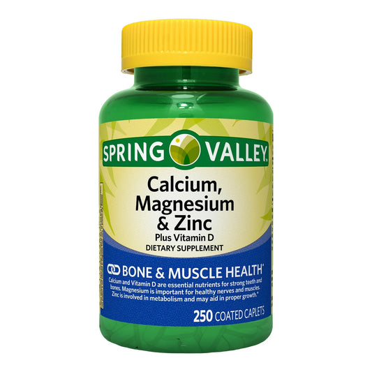 Calcio Magnésio Zinco e Vitamina D3 com 250 Capsulas Revestidas - Spring Valley