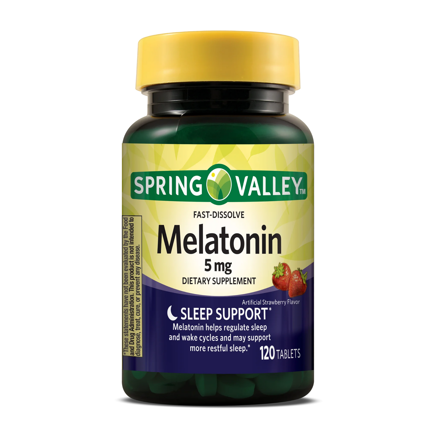 Melatonina 5mg com 120 Tabletes Sabor Morango - Spring Valley