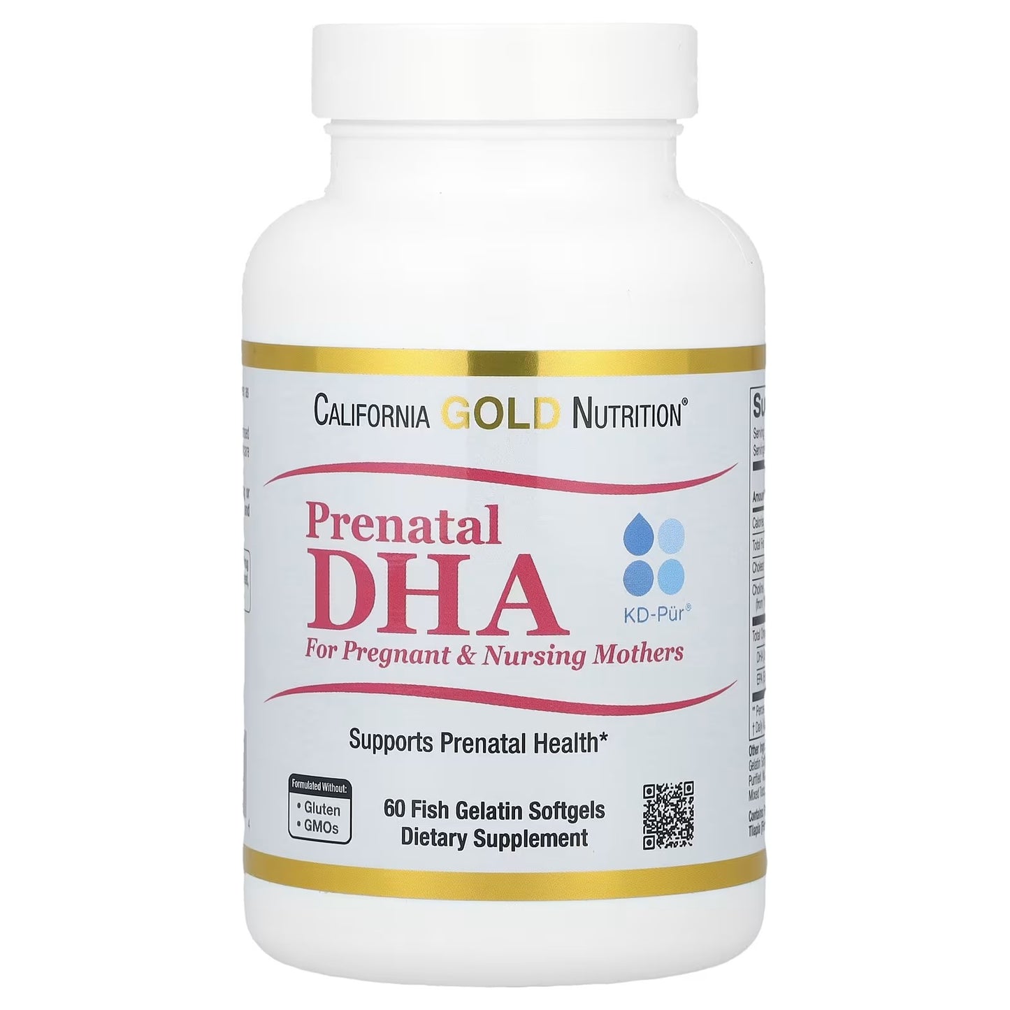 DHA Pré-Natal Para Grávidas e Lactantes 900 mg 60 Softgel - California Gold Nutrition