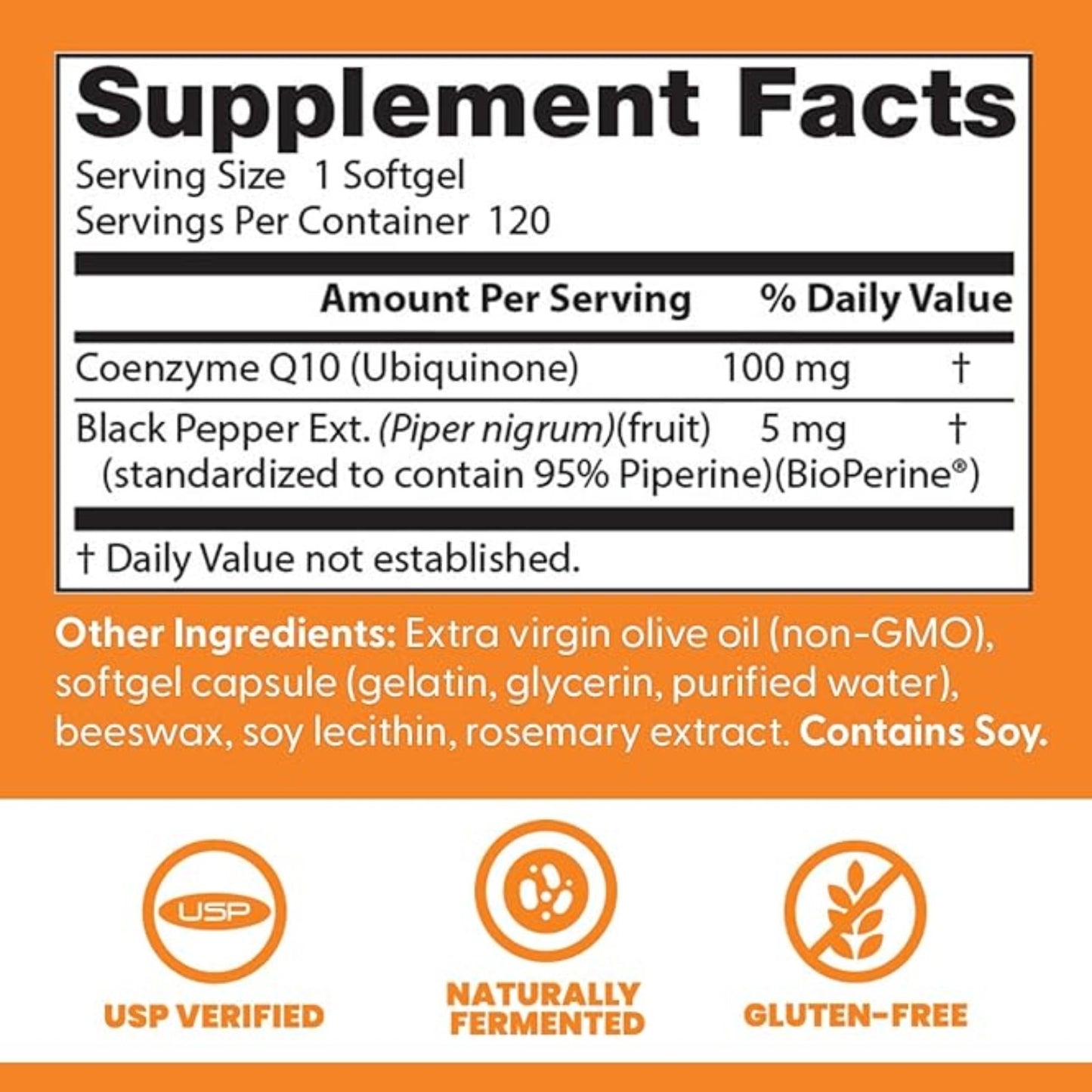 Coenzima CoQ10  Bioperine 100mg 120 Softgels - Doctor`s Best