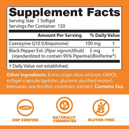 Coenzima CoQ10  Bioperine 100mg 120 Softgels - Doctor`s Best