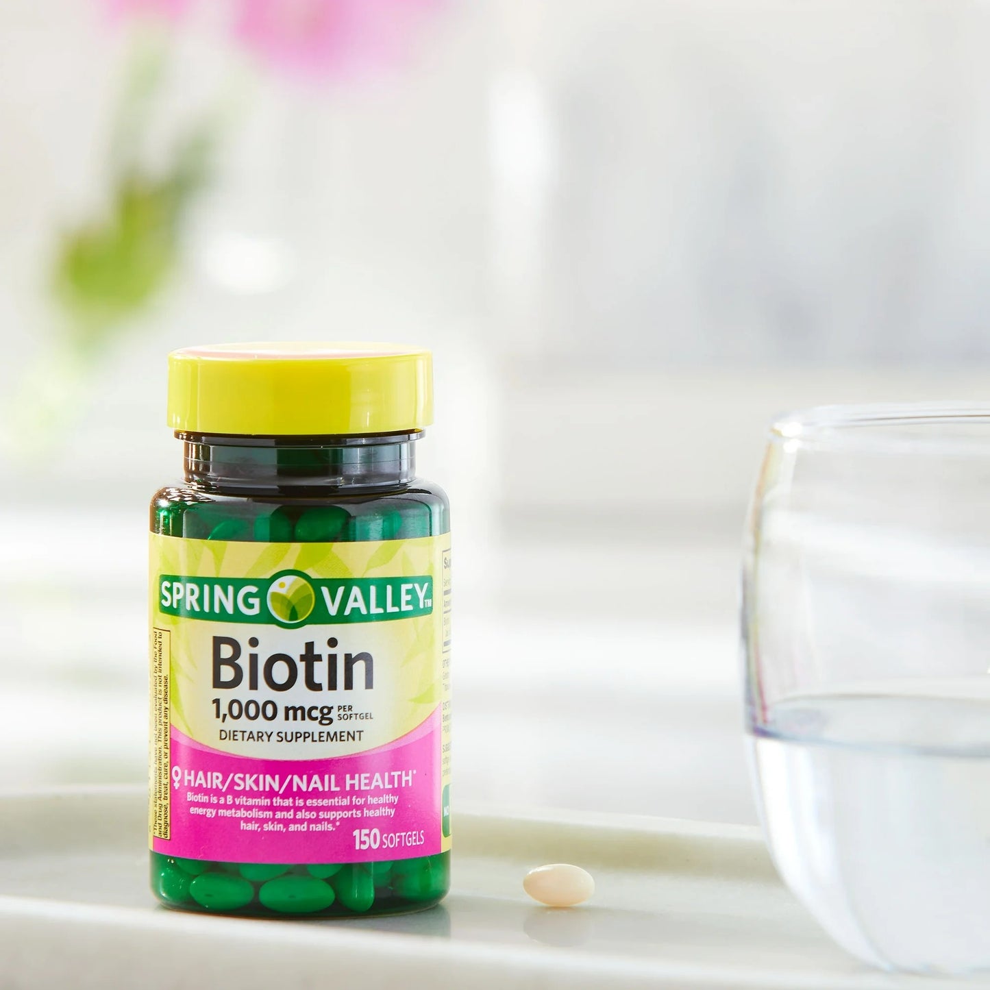 Biotina 1.000mcg 150 Softgel - Spring Valley