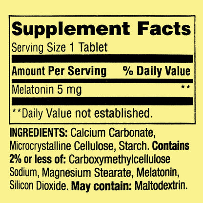 Melatonina 5mg com 120 Tabletes Sem Sabor - Spring Valley