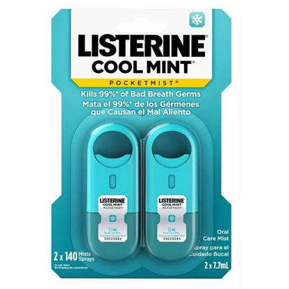 Spray bucal cool mint pocketmist menta. 2 unidades 7.7ml cada - Listerine