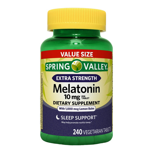 Melatonina 10mg com 240 Tabletes Vegetarianos - Spring Valley