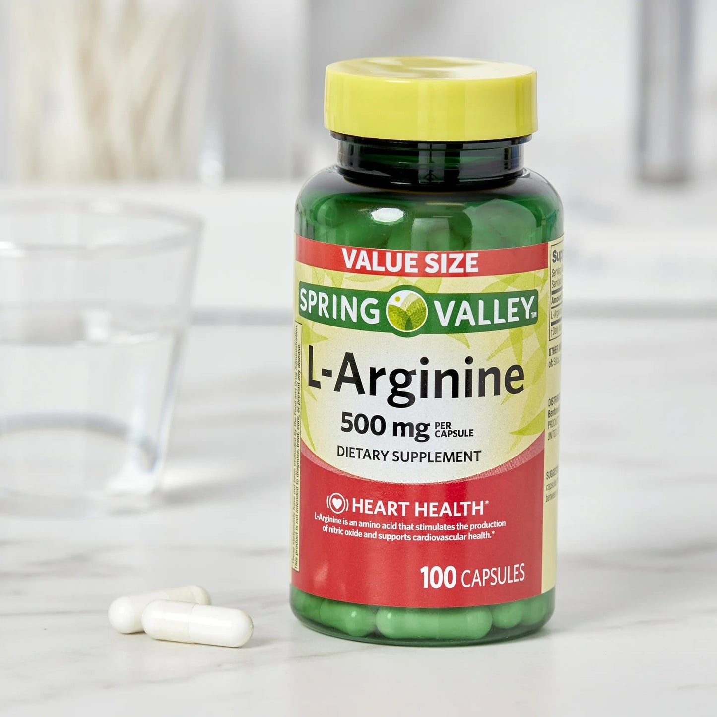 L-Arginina 500mg 100 Cápsulas - Spring Valley
