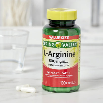L-Arginina 500mg 100 Cápsulas - Spring Valley