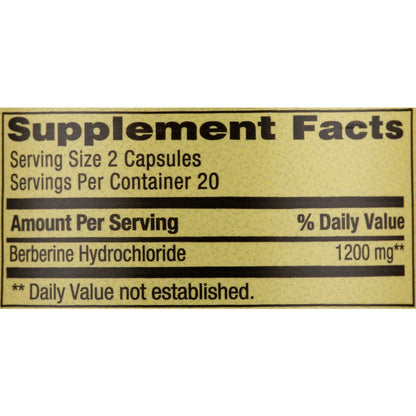 Berberina 1200mg 40 Cápsulas - Spring Valley