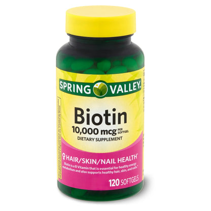 Biotina 10.000mcg com 120 Cápsulas - Spring Valley