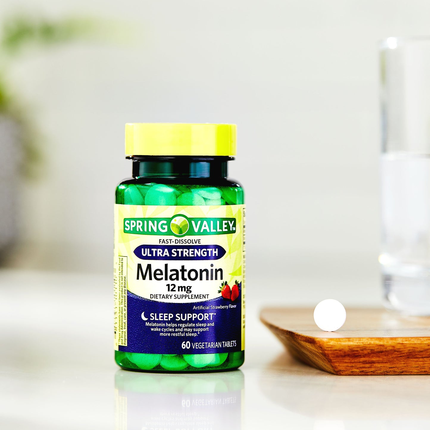 Melatonina 12mg com 60 Tabletes Sabor Morango - Spring Valley