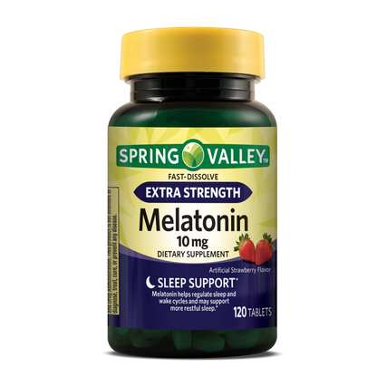 Melatonina 10mg com 120 Tabletes Sabor Morango - Spring Valley