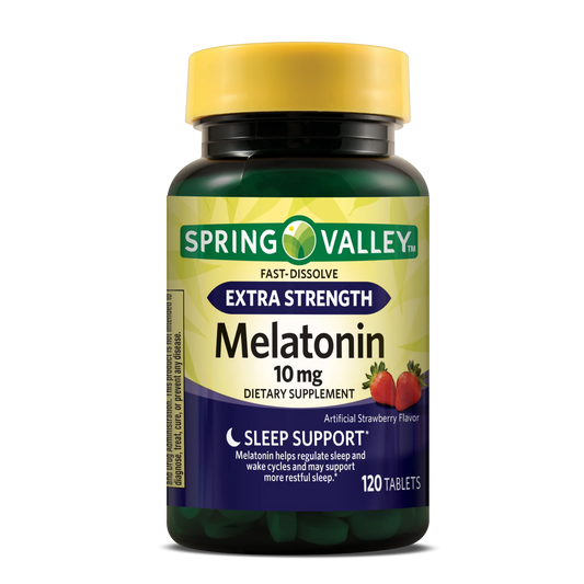 Melatonina 10mg com 120 Tabletes Sabor Morango - Spring Valley