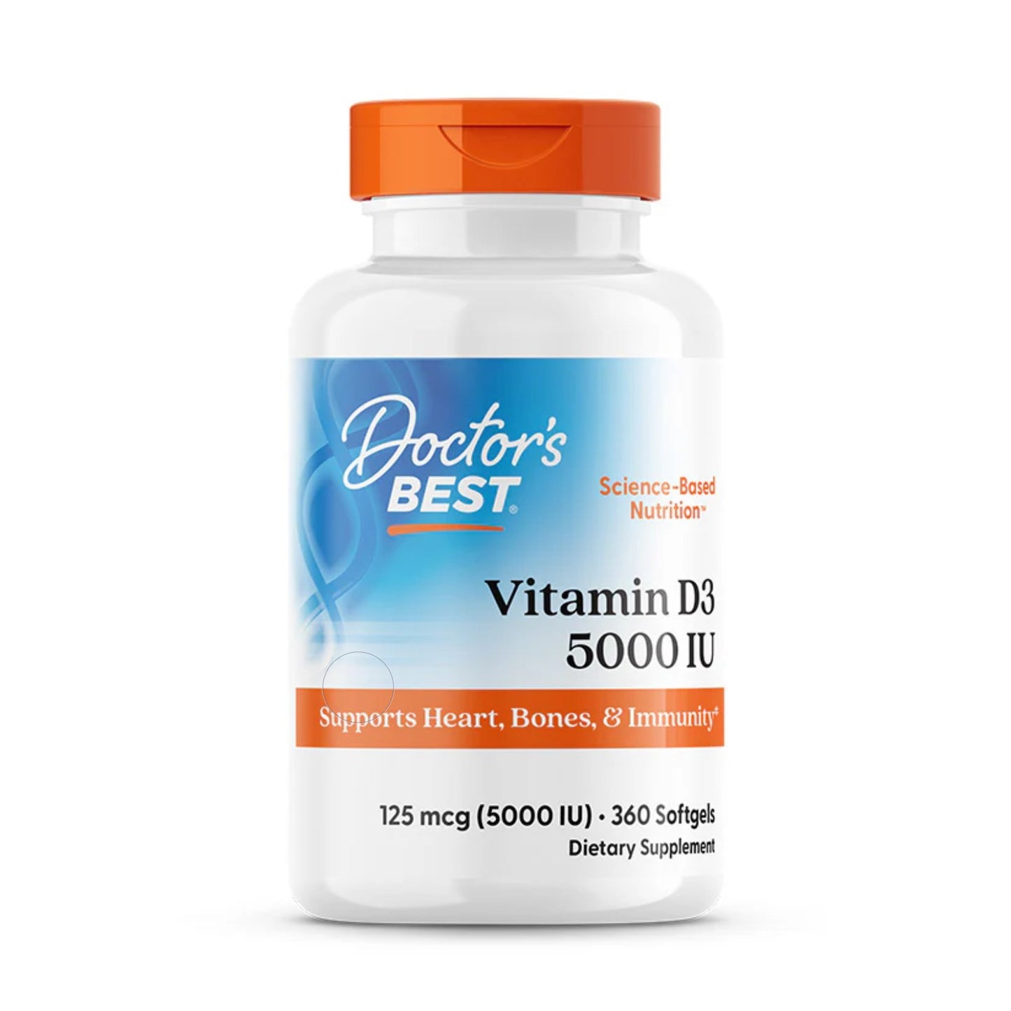 Vitamina D3 125 mcg 5.000 UI 360 Cápsulas Softgel - Doctor's Best