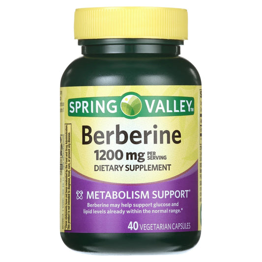 Berberina 1200mg 40 Cápsulas - Spring Valley