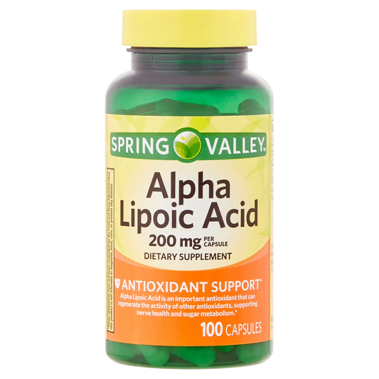 Ácido Alfa Lipóico 200 mg , 100 cápsulas - Spring Valley