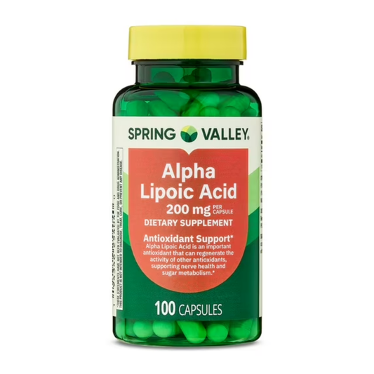 Ácido Alfa Lipóico 200 mg , 100 cápsulas - Spring Valley