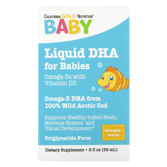 Baby's DHA, Ômega-3 com Vitamina D3 e EPA, 1.050 mg, 59 ml (2 fl oz) - California Gold Nutrition