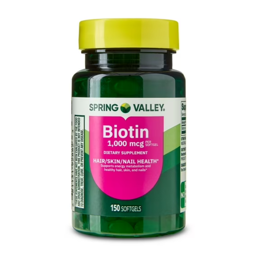 Biotina 1.000mcg 150 Softgel - Spring Valley