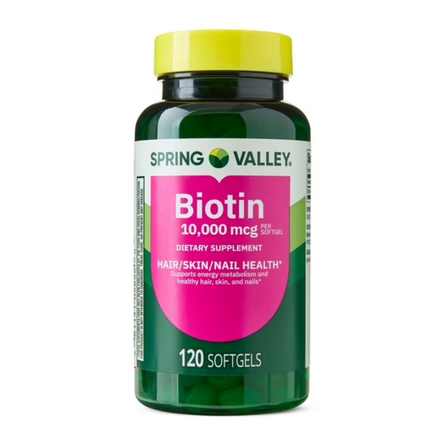 Biotina 10.000mcg com 120 Cápsulas - Spring Valley