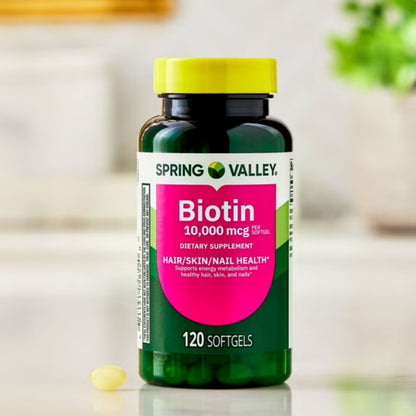Biotina 10.000mcg com 120 Cápsulas - Spring Valley