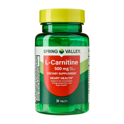 Carnitina 500 mg, 30 cápsulas - Spring Valley