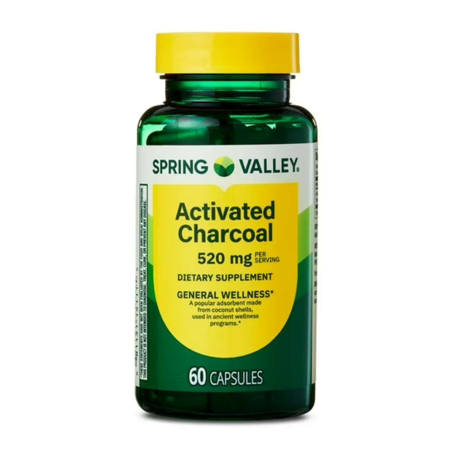 Carvão Ativado 520mg 60 Cápsulas - Spring Valley