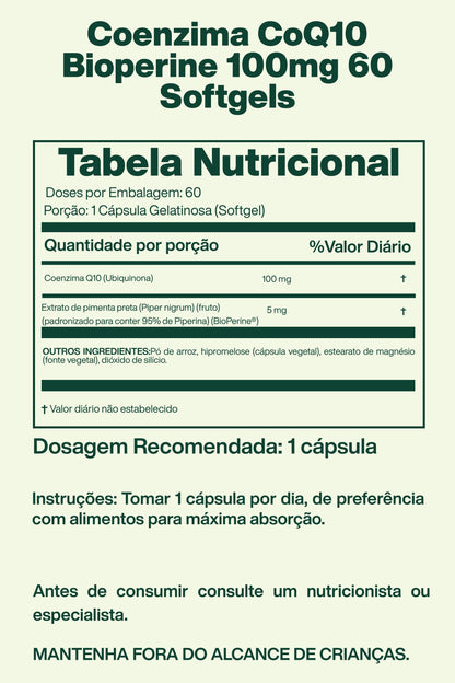 Coenzima CoQ10 com BioPerine 100mg 60 Softgels - Doctor's Best