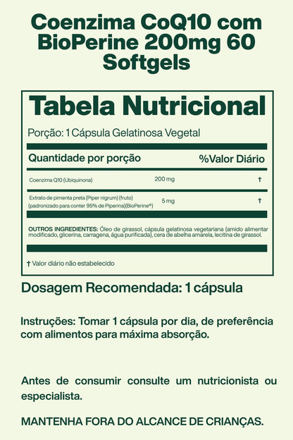 Coenzima CoQ10 com BioPerine 200mg 60 Softgel - Doctor's Best