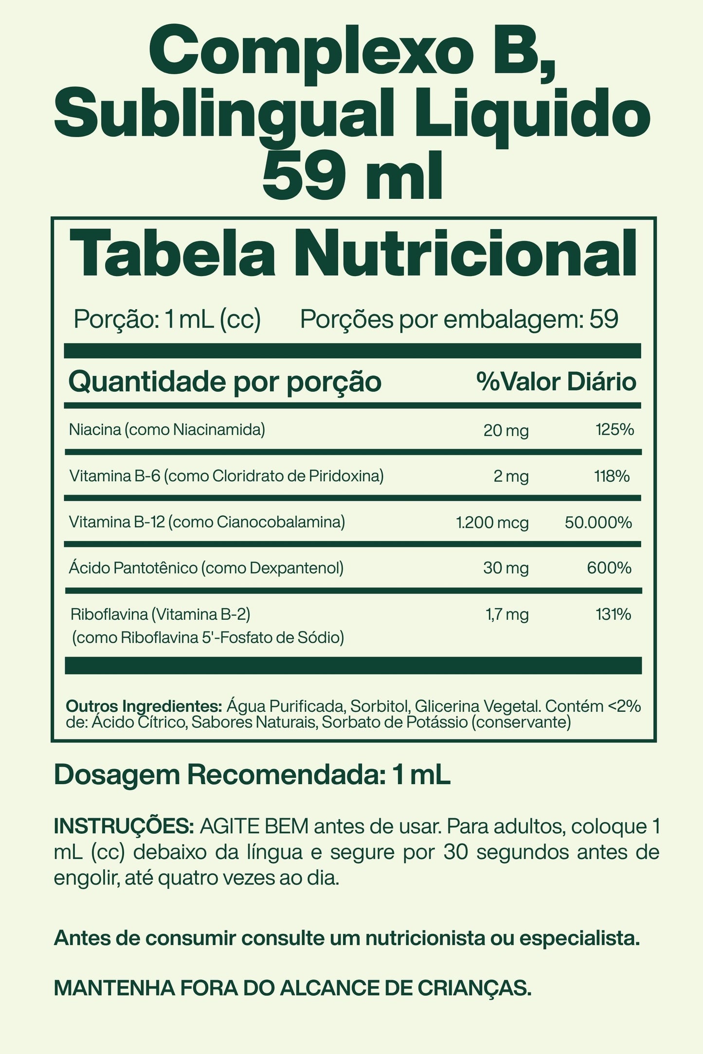 Complexo B, Sublingual Liquid0 59 ml - Nature's Bounty