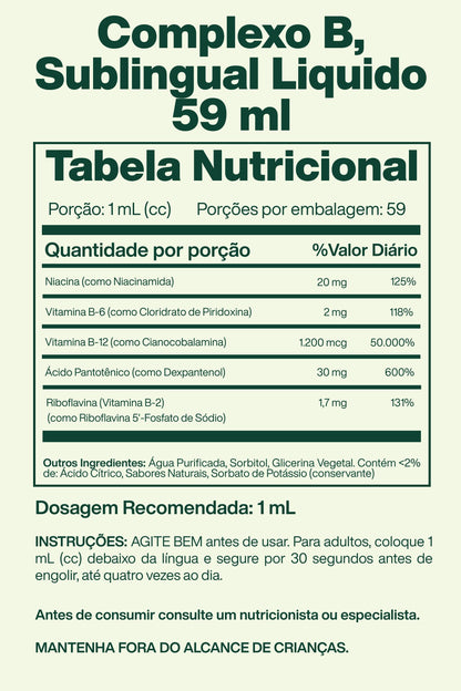 Complexo B, Sublingual Liquid0 59 ml - Nature's Bounty