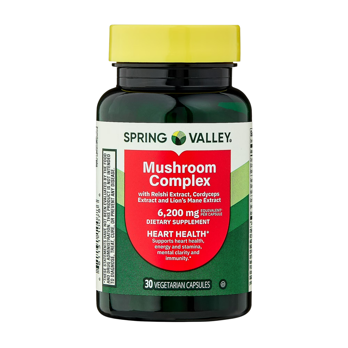 Complexo de Cogumelos (Reishi, Cordyceps e Juba de Leão) 6200 mg, 30 cápsulas veganas - Spring Valley