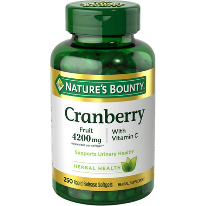 Cranberry com Vitamina C 4200 Mg 250 Softgels - Nature's Bounty