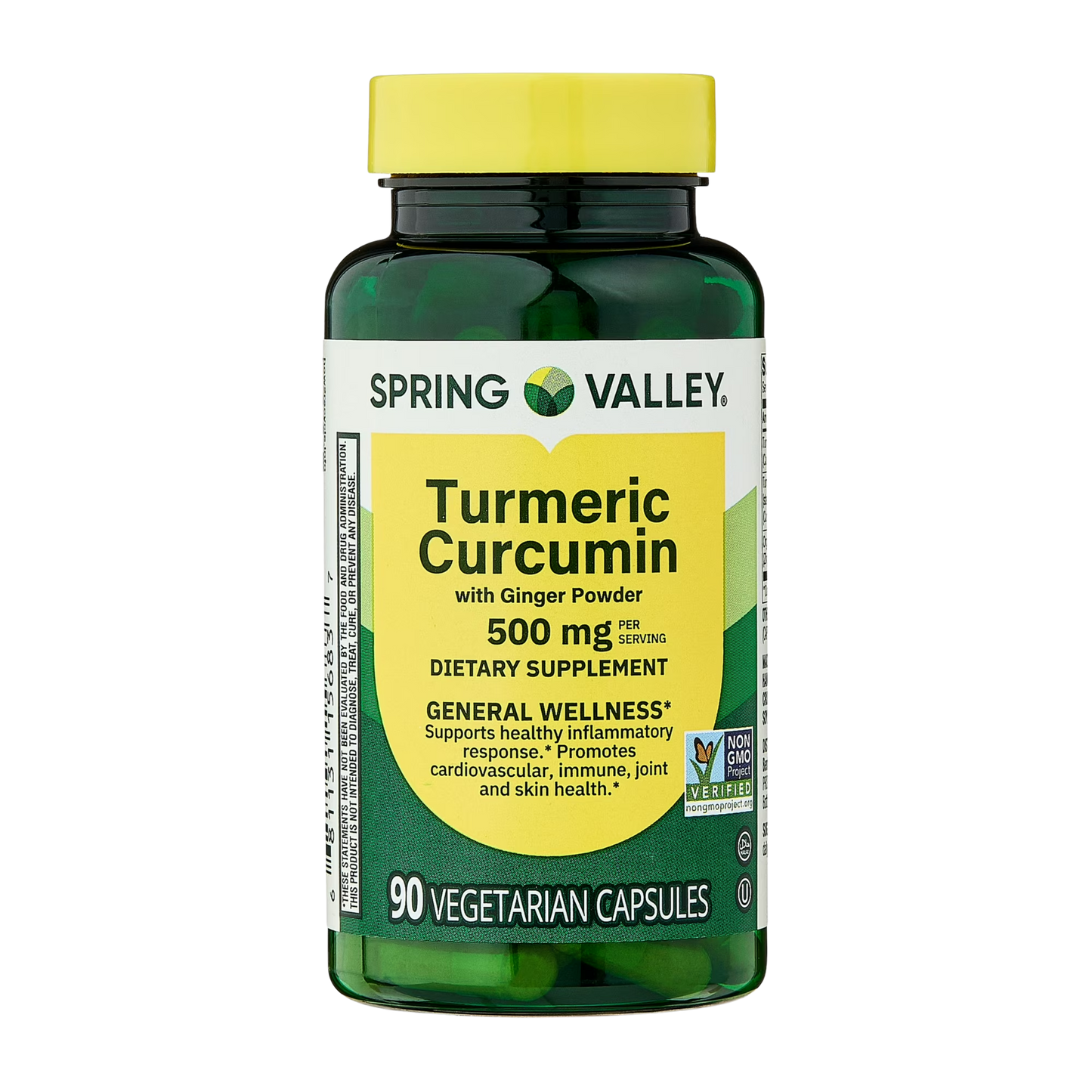 Curcumina Turmeric com Pó de Gengibre 500 mg 90 Cápsula - Spring Valley