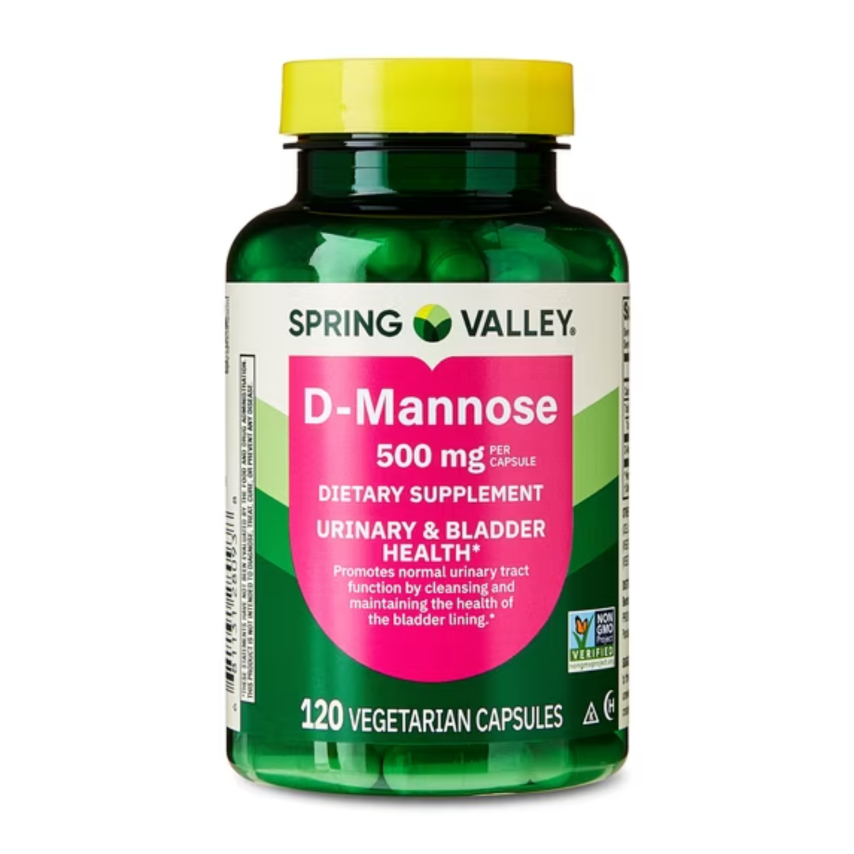D-Mannose 500mg e 120 Cápsulas Vegetarianas - Spring Valley